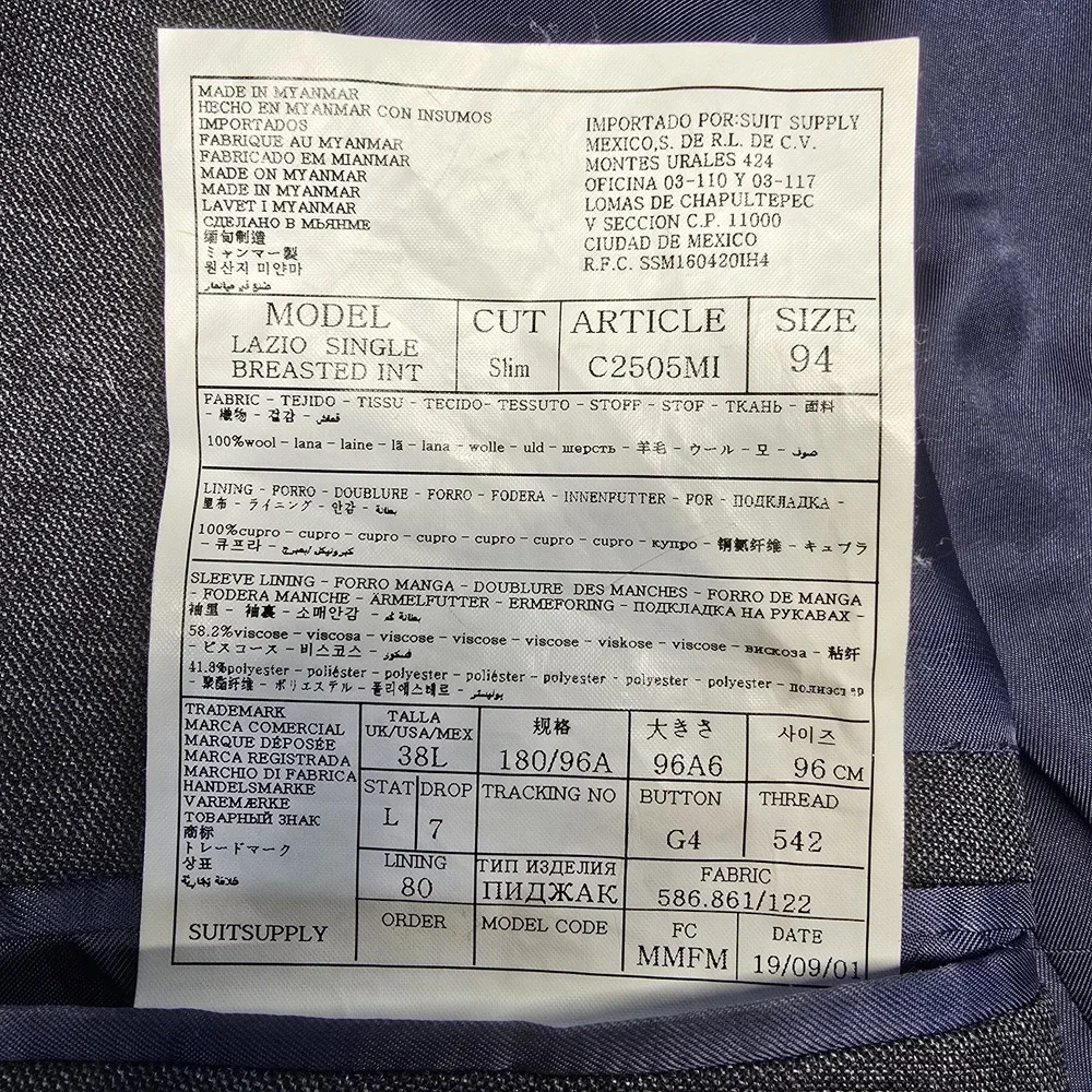 suitsupply vitale barberis canonico blazer Men Size 38r‎ Grey Super 110s